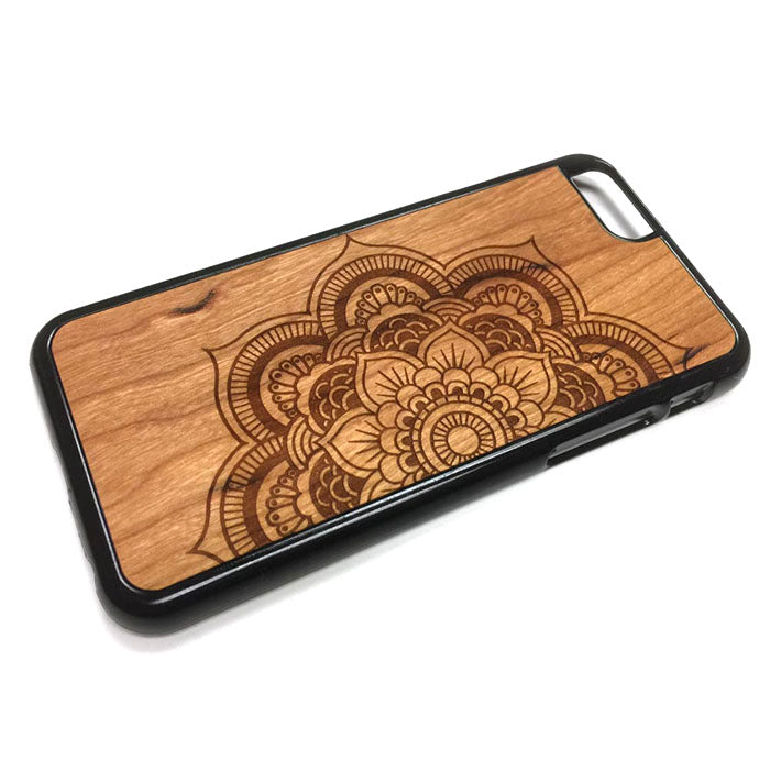 satellit hente bytte rundt Henna Flower design21 iPhone Case Carved Engraved design on Real Natural  Wood - For iPhone 7/8, 6/6s, 6/6s Plus, SE, 5/5s, 5C, 4/4s – wallsparks